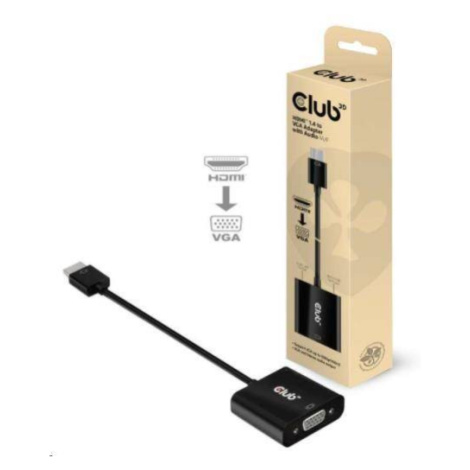 Adaptér HDMI Club3D 1.4 na VGA (M/F), aktívne so zvukom