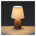 Hnedá keramická stolová lampa s textilným tienidlom (výška 27,5 cm) – Casa Selección
