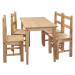 Stôl + 4 stoličky CORONA 2 vosk 161611