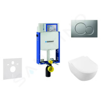 GEBERIT - Kombifix Modul na závesné WC s tlačidlom Sigma01, matný chróm + Villeroy Boch - WC a d