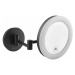 SAPHO MW855 Kozmetické zrkadlo s LED osvetlením, okrúhle, čierna mat