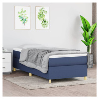 vidaXL Rám na boxspring posteľ modrý 90x200 cm látka