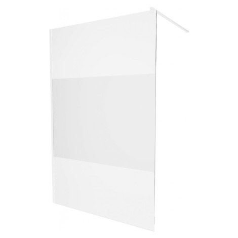 MEXEN/S - KIOTO Sprchová zástena WALK-IN 80 x 200 cm, transparent/dekor 8 mm, biela 800-080-101-