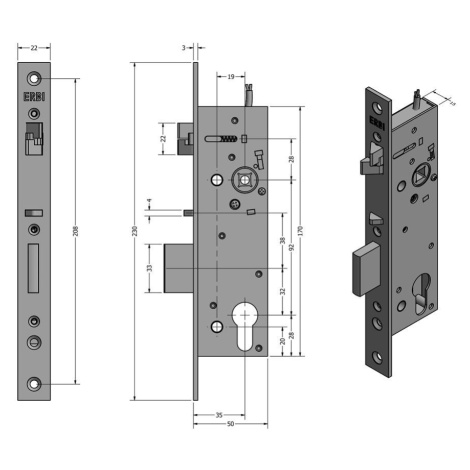 SAM EL 9235 - elektromechanický samozamykací zámok