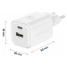 SWISSTEN GaN Travel Charger 1xUSB-C 45W PD + 1xUSB-A 18W QC biela