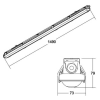 BRUMBERG Humid One do vlhkých priestorov 28W 149cm