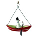 Vianočná závesná ozdoba G-Bork Snowman in Rowboat