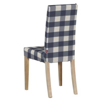 Dekoria Návlek na stoličku Harry (krátky), modro - biele veľké káro, návlek na stoličku Harry kr