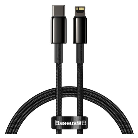 Baseus Tungsten Gold rýchlonabíjací / dátový kábel USB-C na Lightning PD 20W 1m, čierna
