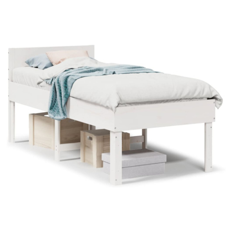 vidaXL PosteÄľ bez matraca biela 90x190 cm masĂ­vna borovica