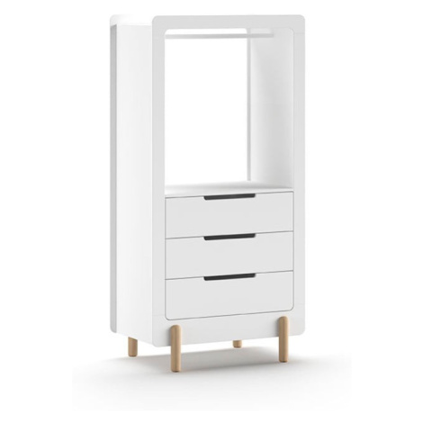 Biela otvorená detská šatníková skriňa 88x180x57 cm Smile – Vipack