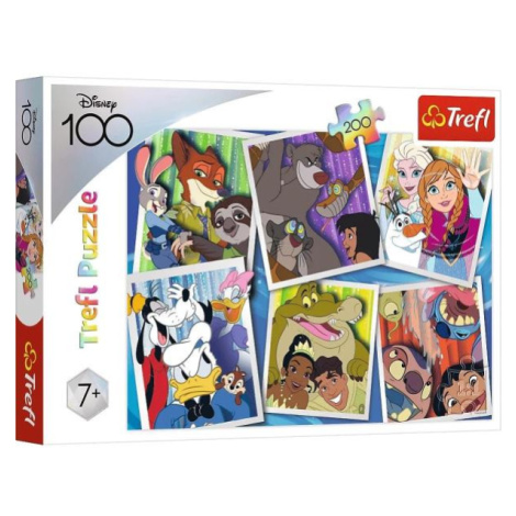 Trefl Puzzle 200 - Disney hrdinovia / Disney 100