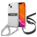 Kryt Guess GUHCP13SKC4GBSI iPhone 13 mini 5,4" Transparent hardcase 4G Grey Strap Silver Chain (