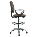 KONDELA Tamber kancelárska stolička s podnožkou hnedá / čierna / chróm