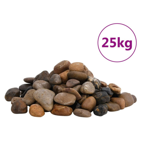 vidaXL Leštené kamienky 25 kg rôznofarebné 2-5 cm