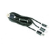 Kabel CABLEXPERT CC-USB2-AM31-1M USB A Male/Micro B + Type-C + Lightning, 1m, opletený, černý, b