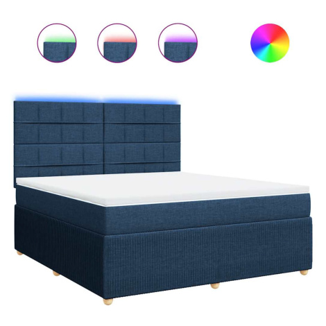 vidaXL Posteľný rám boxspring s matracom modrý 180x200 cm látka