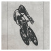 Drevená nástenná dekorácia - Cyklista, Antracitovo-šedá