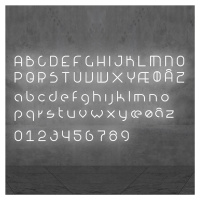 Artemide Alphabet of Light malé písmeno na stenu r