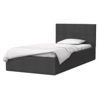 GM Čalúnená jednolôžková posteľ s úložným priestorom Ingrit 90x200 - grafit