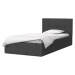 GM Čalúnená jednolôžková posteľ s úložným priestorom Ingrit 90x200 - grafit
