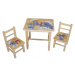 Drevený detský stolček so stoličkami - Šmolkovia
