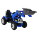 mamido Elektrický traktor pre deti s radlicou modrý