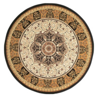 Čierno-béžový okrúhly koberec ø 150 cm Heritage – Think Rugs