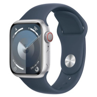 APPLE WATCH SERIES 9 GPS + CELLULAR 41MM SILVER ALUMINIUM CASE STORM BLUE SPORT BAND-S/M,MRHV3QC