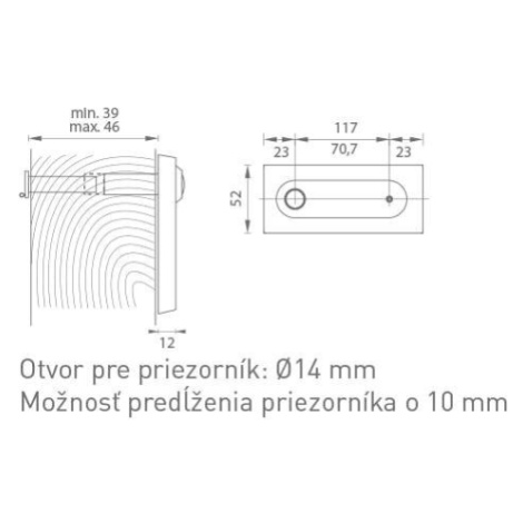 AXA - Menovka BETA s priezorníkom (kukátkom) NEM - nerez  matná (F6)