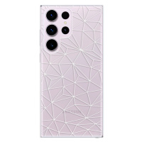 Odolné silikónové puzdro iSaprio - Abstract Triangles 03 - white - Samsung Galaxy S23 Ultra
