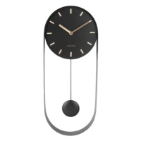 Karlsson 5822BK Dizajnové kyvadlové nástenné hodiny, 50 cm