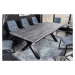 Estila Industriálny obdĺžnikový jedálenský stôl Garret z dreva s čiernymi kovovými nožičkami siv