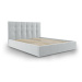 Svetlosivá zamatová dvojlôžková posteľ Mazzini Beds Nerin, 160 x 200 cm