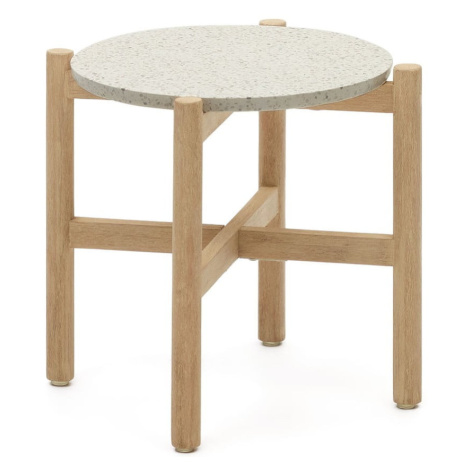 Okrúhly odkladací stolík s terrazzo doskou ø 54,5 cm Pola – Kave Home