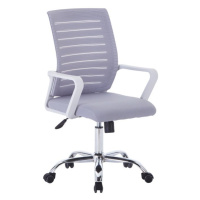 KONDELA Cage kancelárska stolička s podrúčkami sivá / biela / chróm