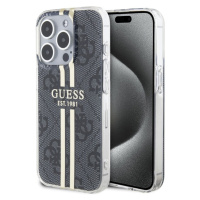 Guess IML 4G Gold Stripe Zadný Kryt pre iPhone 15 Pro Black