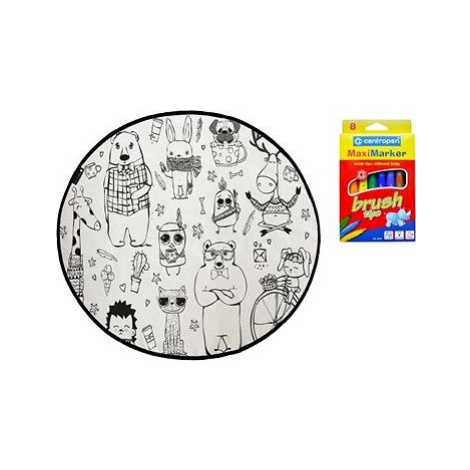 Koberec – Maľovánky – Happy Friends 130 × 130 o cm Butter Kings