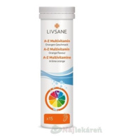 LIVSANE A-Z Multivitamín šumivé tablety, príchuť pomaranč 15 tbl