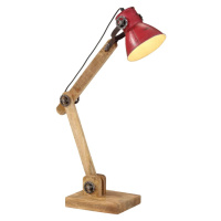 vidaXL Stolová lampa 25 W šmuhovaná červená 23x18x96 cm E27