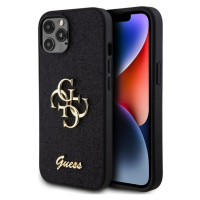 Guess PU Fixed Glitter 4G Metal Logo Zadný Kryt pre iPhone 12/12 Pro Black