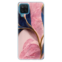 Odolné silikónové puzdro iSaprio - Pink Blue Leaves - Samsung Galaxy A12