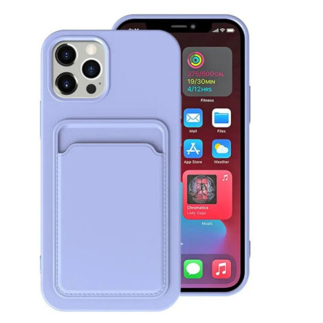 Apple iPhone 13 Pro Max, Silikónové puzdro s držiakom kariet, Wooze Card Slot, fialové