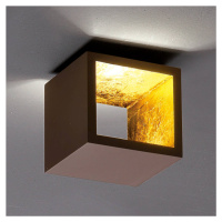ICONE Cubò - LED stropné svietidlo, 10 W, hnedá/zlatá