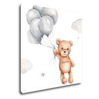 Impresi Obraz Medvedík s balóniky - 20 x 20 cm
