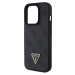 Guess 4G Strass Triangle Metal Logo Kryt pre iPhone 15 Pro, Čierny