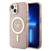 Kryt Guess iPhone 14 6.1" pink hardcase Glitter Gold MagSafe (GUHMP14SHCMCGP)