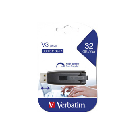 Verbatim USB flash disk, USB 3.0, 32GB, V3, Store N Go, černý, 49173, USB A, s výsuvným konektor