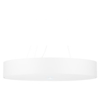 Biele závesné svietidlo s textilným tienidlom ø 80 cm Herra – Nice Lamps