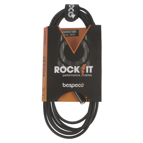 Bespeco ROCKIT Stereo Cable Jack 3,5 TRS M - Jack 3,5 TRS F 3 m